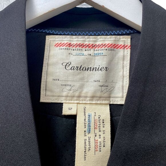 CARTONNIER Black Blazer Size Small Petite Womens Open Front Jacket Anthropologie - Picture 4 of 9